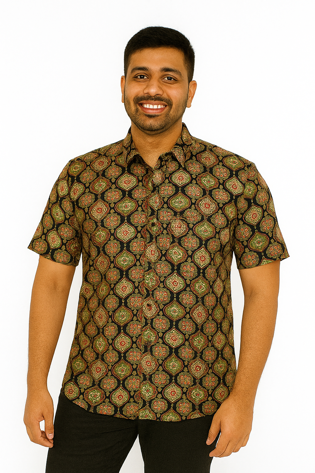 Royal Black Handblock Shirt