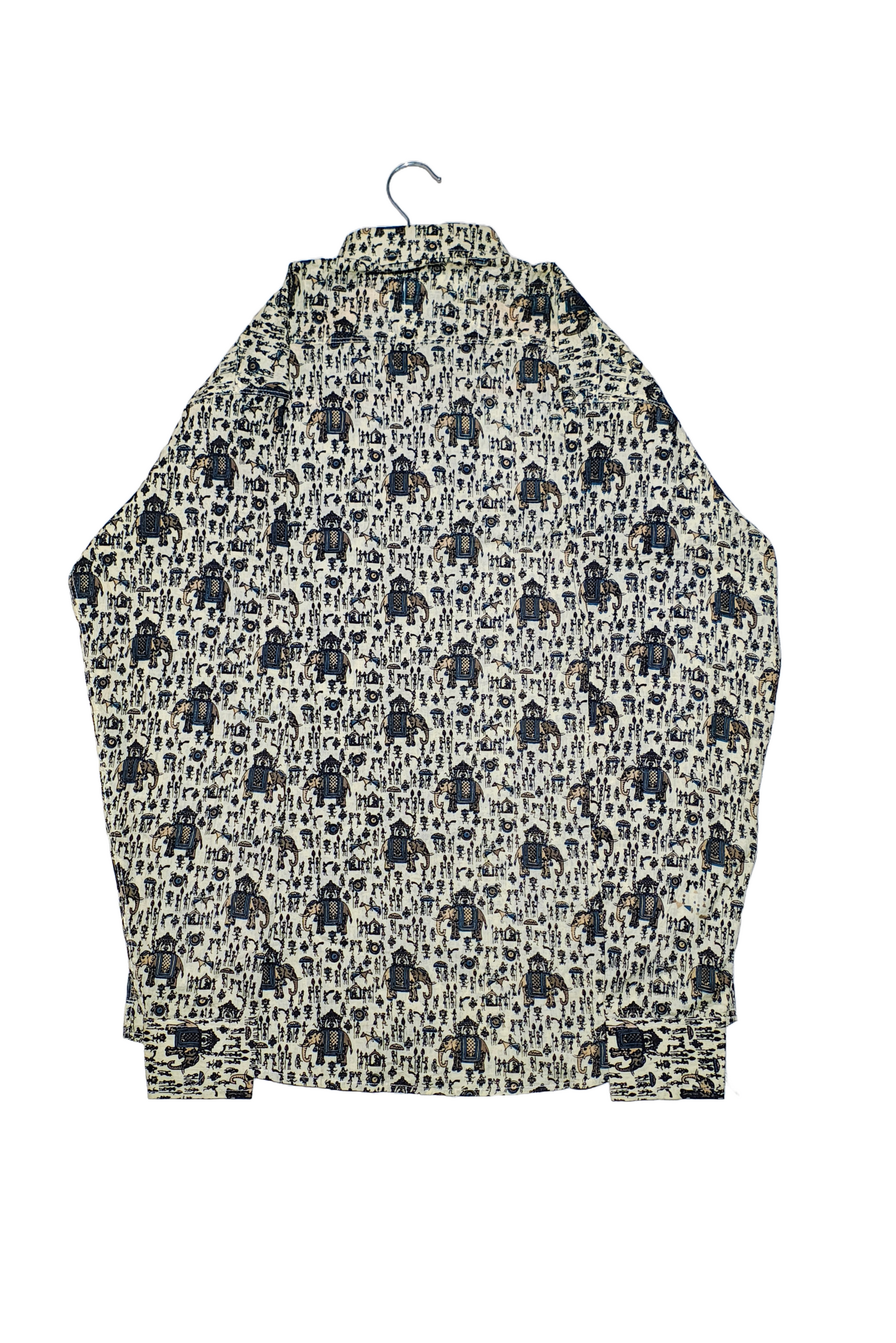 Indigo Elephant Print Cotton Shirt
