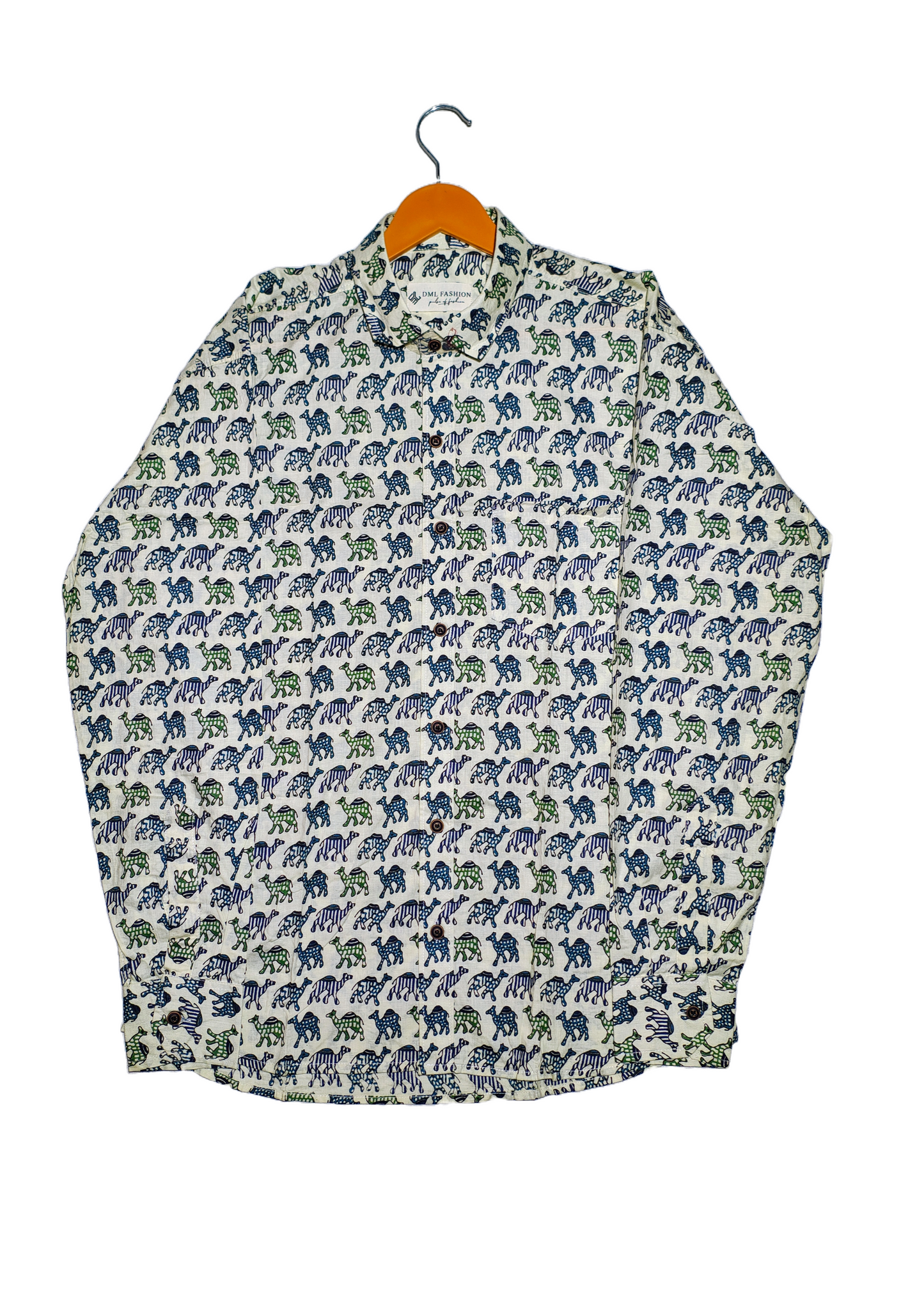 Multicolor Handblock Animal Print Cotton Shirt