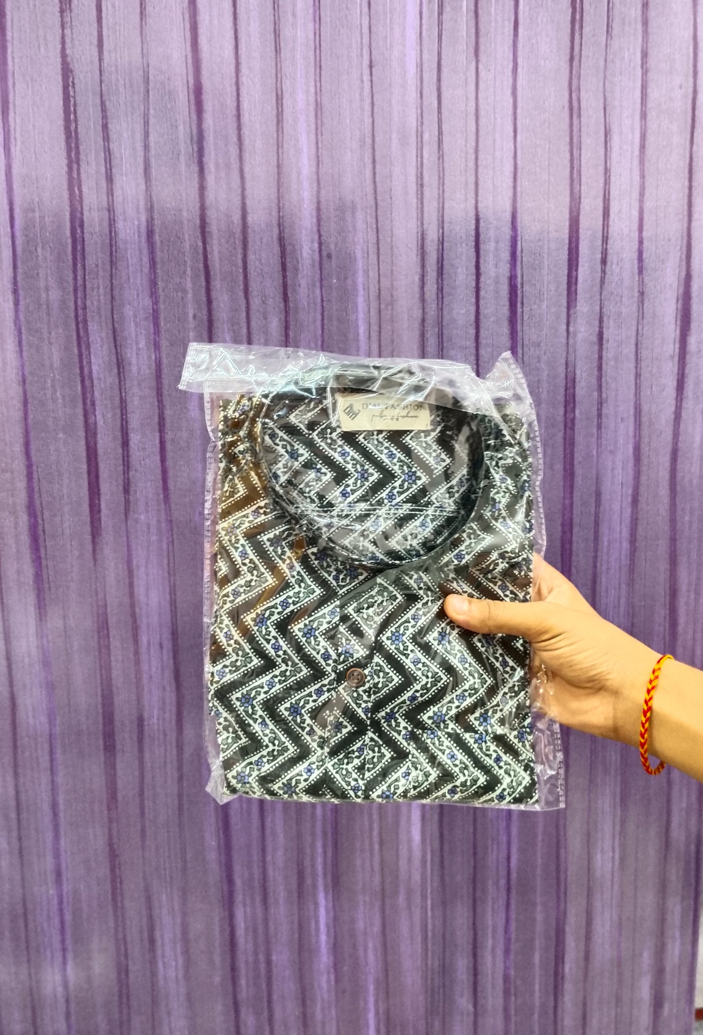 Indigo Zigzag Sanganeri Cotton Kurta Shirt