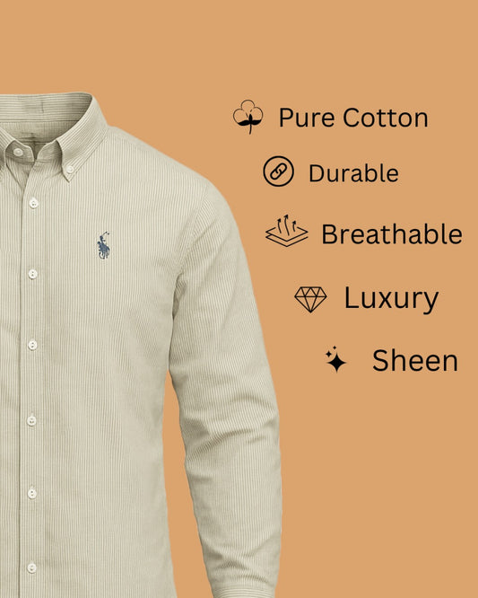 Mint Green Striped Cotton Shirt