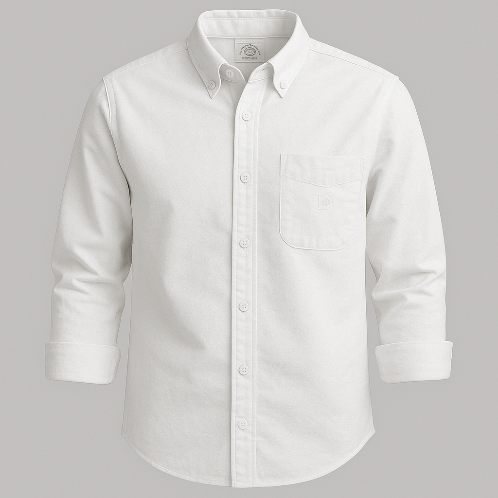 Timeless White Cotton Button-Down Shirt