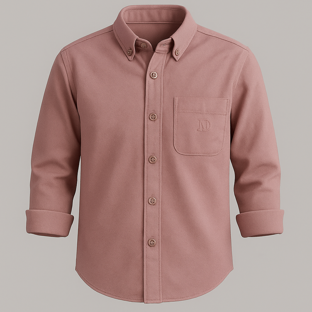 Dusty Rose Cotton Button-Down Shirt