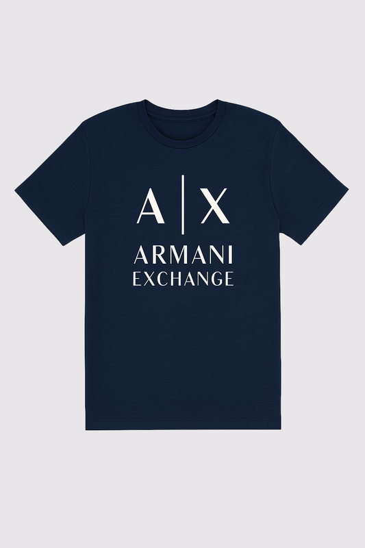 Oversized Navy Blue Armani Exchange Logo T-Shirt