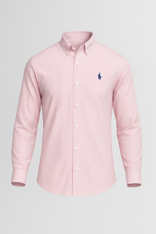 Pastel Pink Striped Cotton Shirt